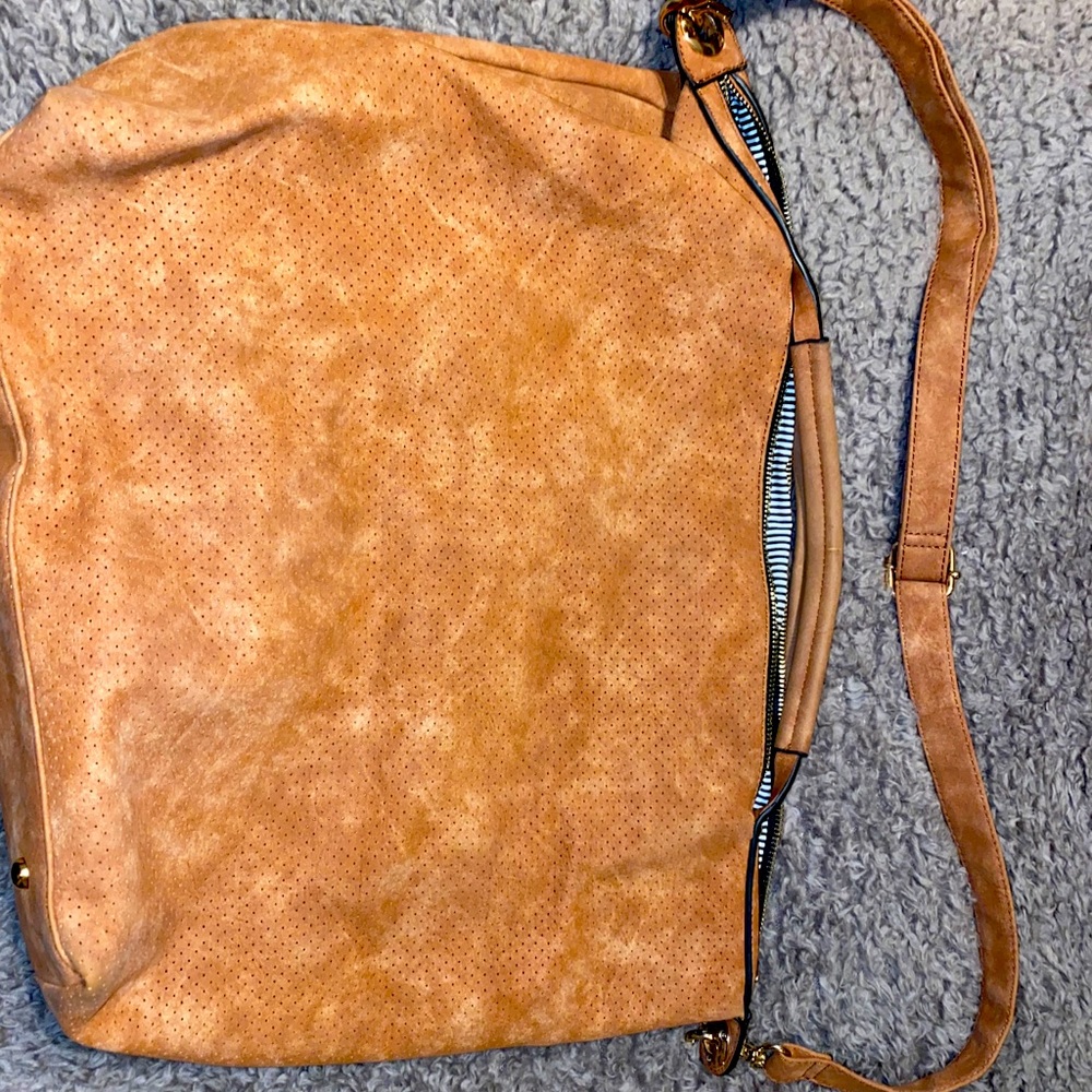 Large suede satchel